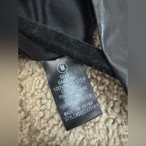 Fashion Nova Faux Leather Rhinestone Crop Top & Flare Pants Set | Black | M - Picture 10 of 15